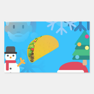 Pegatina Rectangular navidades taco emoji