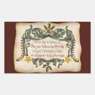 Pegatina Rectangular Navidades victorianos caseros - Personalizados