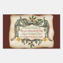Pegatina Rectangular Navidades victorianos caseros - Personalizados