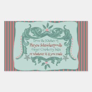 Pegatina Rectangular Navidades victorianos tardíos hechos en casa - Per