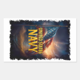 Pegatina Rectangular Navy USN Veteran