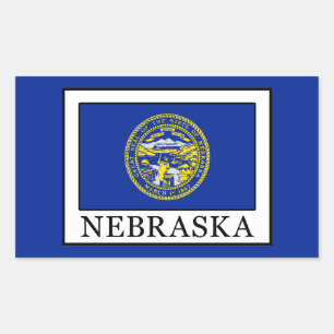 Pegatina Rectangular Nebraska