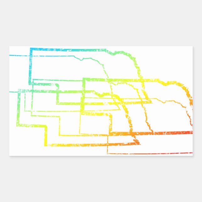 Pegatina Rectangular nebraska chill blur (Anverso)