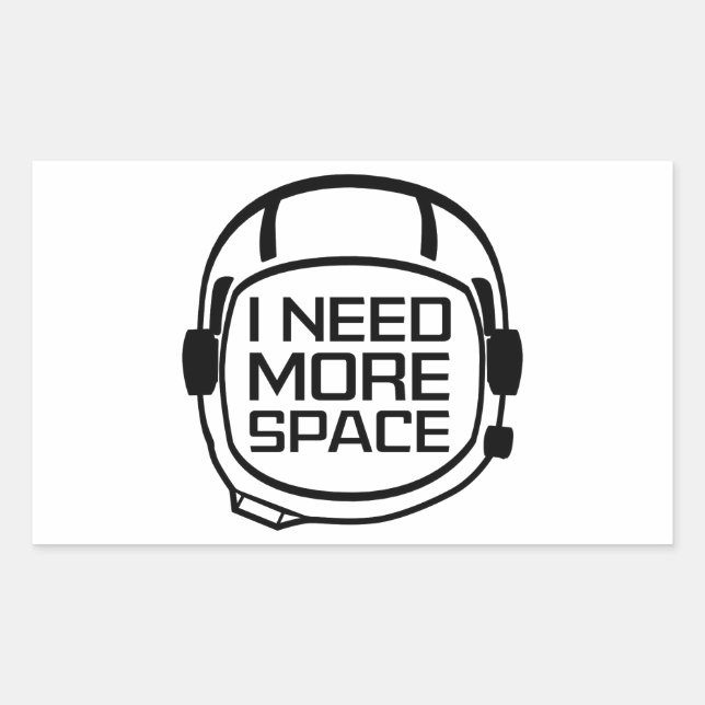 Pegatina Rectangular Necesito más espacio (Anverso)