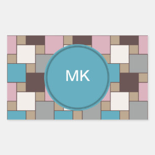 Pegatina Rectangular Néctar rosa elegante