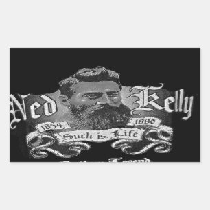 Pegatina Rectangular Ned Kelly - una leyenda australiana