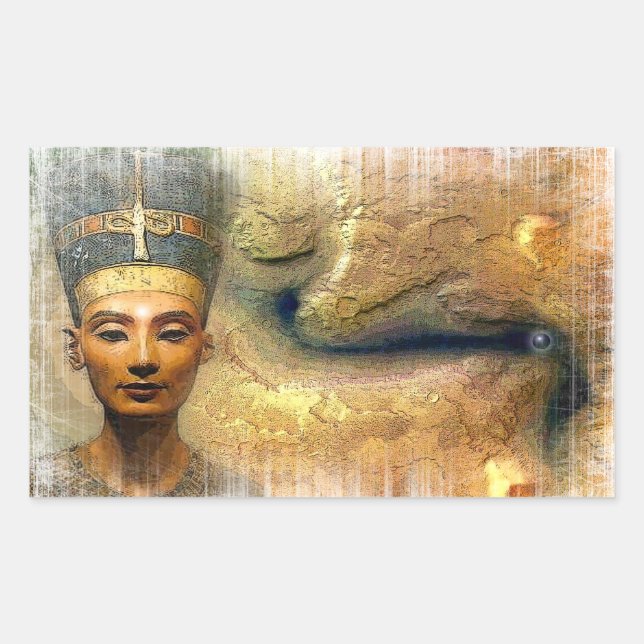 Pegatina Rectangular nefertiti (Anverso)