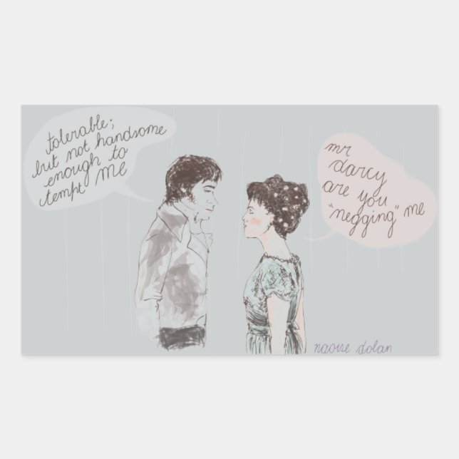 Pegatina Rectangular Negación y prejuicio (Anverso)