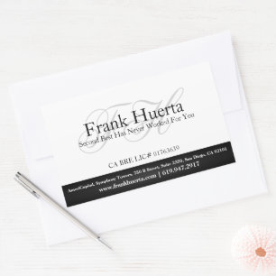 Pegatina Rectangular Negocio de Bienes Raíces Personalizado Cortesía De