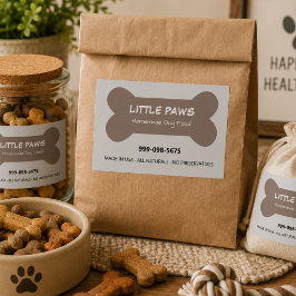 Pegatina Rectangular Negocio de Golosinas Caseras para Perros Little Pa