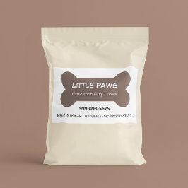 Pegatina Rectangular Negocio de Golosinas Caseras para Perros Little Pa
