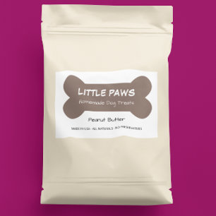 Pegatina Rectangular Negocio de Golosinas Caseras para Perros Little Pa