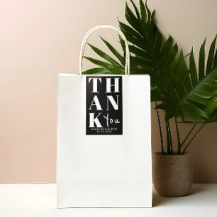 Pegatina Rectangular Negra Blanca Negra Simple Gracias Favor De La Boda