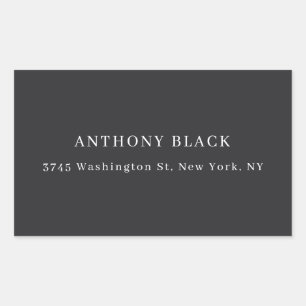 Pegatina Rectangular Negro Mate Minimalista Plano Elegante Clásico