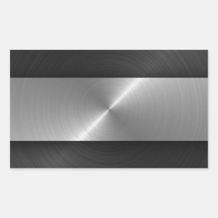 Pegatina Rectangular Negro Y Acero