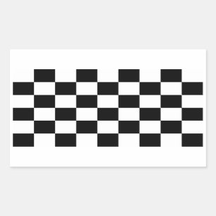 Pegatina Rectangular Negro y blanco controlado