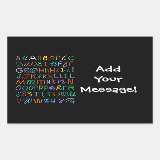 Pegatina Rectangular Neon Alphabet