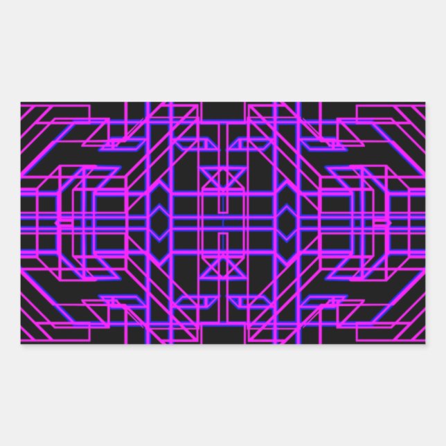 Pegatina Rectangular Neon Eon 9 (Anverso)