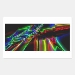 Pegatina Rectangular Neon Lightning
