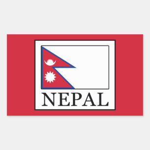 Pegatina Rectangular Nepal