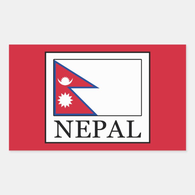Pegatina Rectangular Nepal (Anverso)