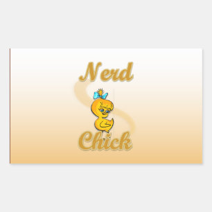 Pegatina Rectangular Nerd Chick