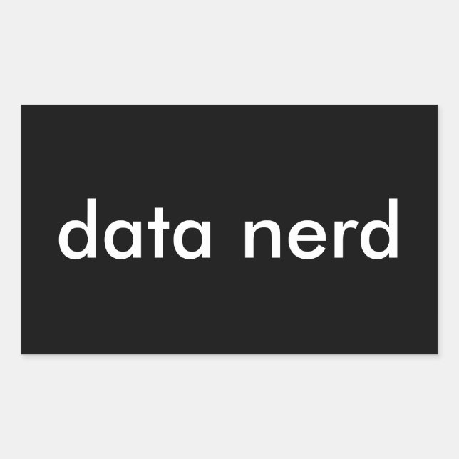Pegatina Rectangular Nerd de datos (Anverso)