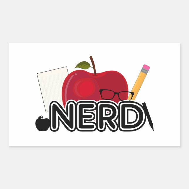 Pegatina Rectangular Nerd - Logo (Anverso)
