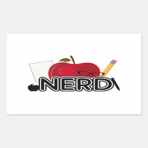 Pegatina Rectangular Nerd - Logo