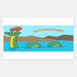 Pegatina Rectangular Nessie (monstruo de Loch Ness)