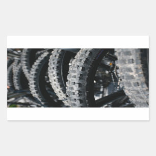 Pegatina Rectangular Neumáticos de bicicleta de montaña