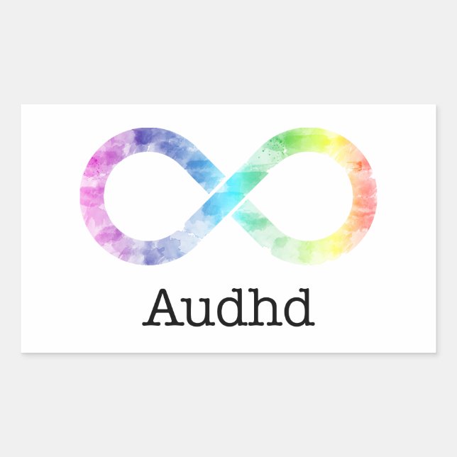 Pegatina Rectangular Neurodiversidad audaz (adhd y autista) (Anverso)