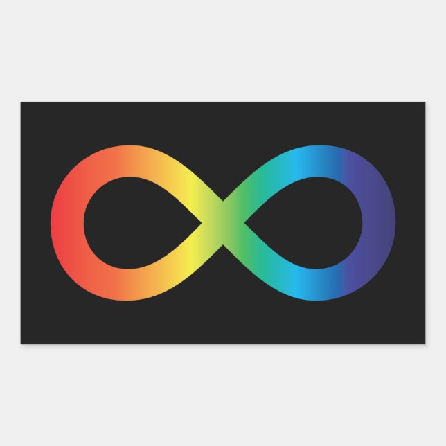 Pegatina Rectangular Neurodiversidad Autismo Conciencia Aceptación Arco (Anverso)