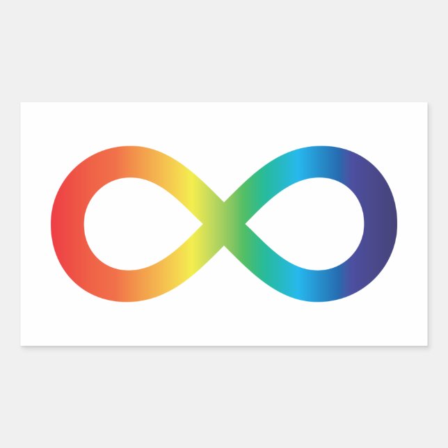 Pegatina Rectangular Neurodiversidad Autismo Conciencia Aceptación Arco (Anverso)