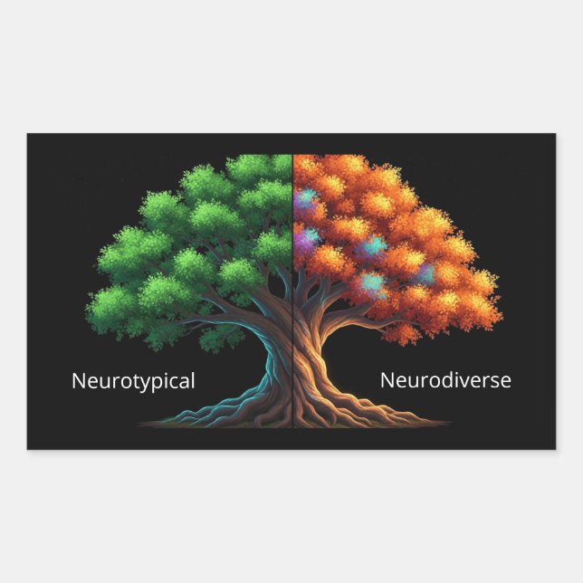 Pegatina Rectangular Neurotípico vs. Neurodiverso (Anverso)