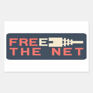 Pegatina Rectangular Neutralidad en la red: Liberar Internet