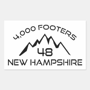 Pegatina Rectangular New Hampshire 4000 Footers Mountain