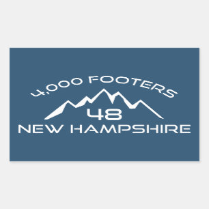 Pegatina Rectangular New Hampshire 4000 Footers Mountain