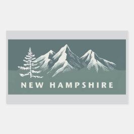 Pegatina Rectangular New Hampshire Estados Unidos de América