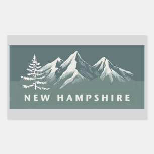 Pegatina Rectangular New Hampshire Estados Unidos de América