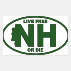Pegatina Rectangular New Hampshire Live Fee o Die