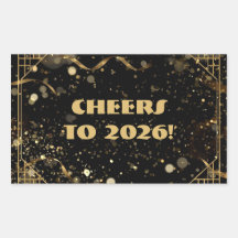 New Year’s Eve Favor Tag | Elegant Black & Gold