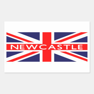 Pegatina Rectangular Newcastle : Bandera británica