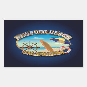 Pegatina Rectangular Newport Beach, California