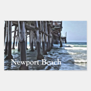 Pegatina Rectangular Newport Beach - Pegatinas Rectangle, brillante