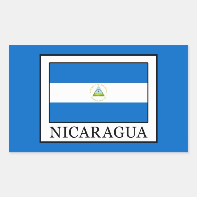 Pegatina Rectangular Nicaragua (Anverso)