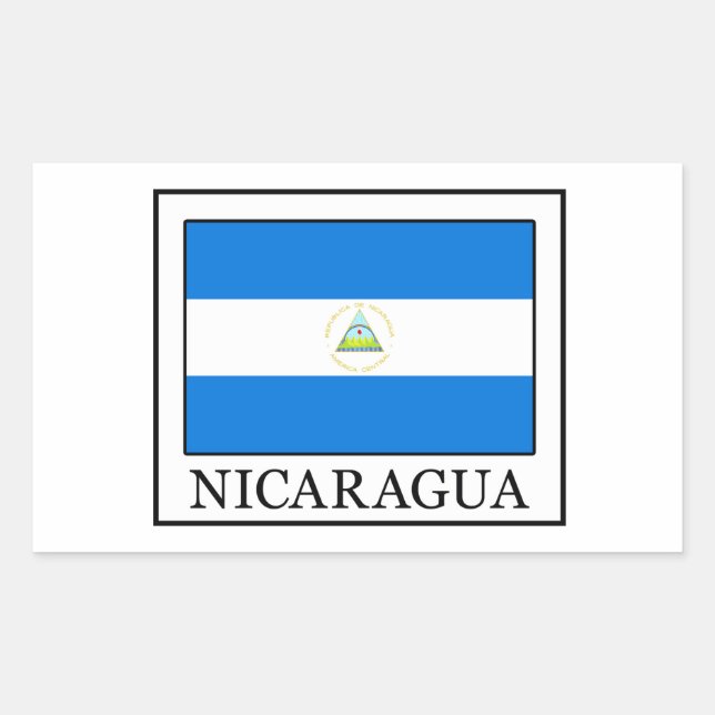 Pegatina Rectangular Nicaragua (Anverso)