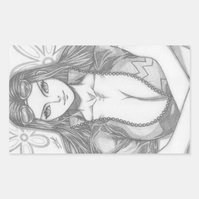 Pegatina Rectangular Nico Robin ~ Niño Diablo (Anverso)