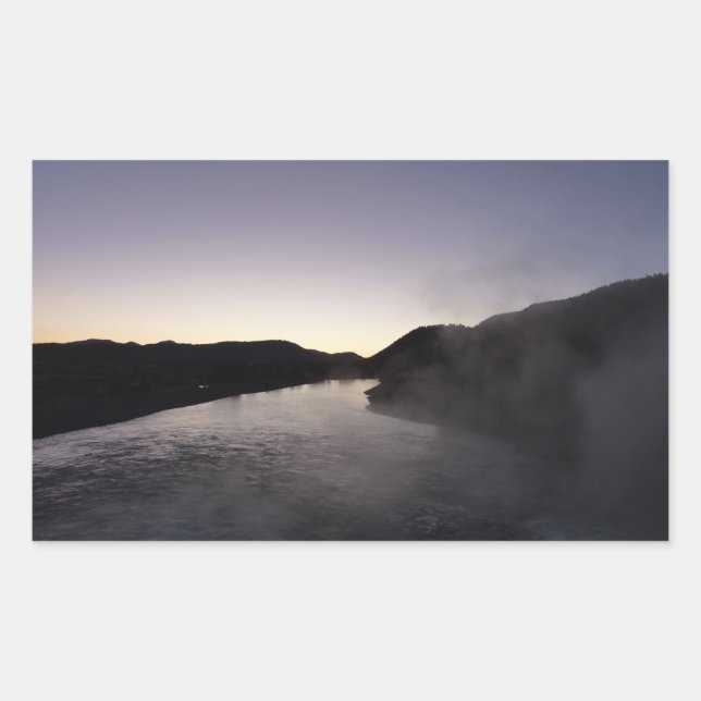 Pegatina Rectangular Niebla matutina en el río Jackson en Grand Teton (Anverso)
