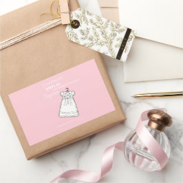 Pegatina Rectangular Nieta, bautismo en rosa personalizado